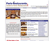 Tablet Screenshot of paris-restaurants.net